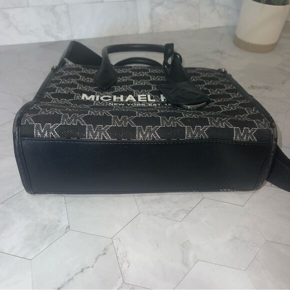 MICHAEL KORS MIRELLA BLACK MULTI METALLIC SM SHOPPER TZ XBODY - Picture 6 of 13